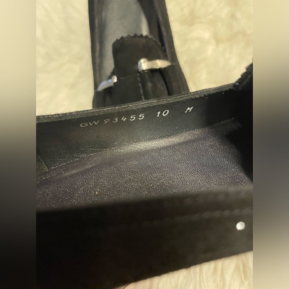 NEW Stuart Weitzman Black Suede Wedge Loafers Sz 10 - Picture 8 of 9